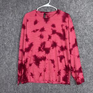 Lululemon Lab Mimic Shirt Mens L Pink Dragonfuit Wild Berry Tie Dye Wool Blend